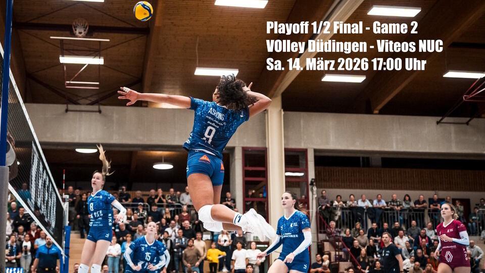 Poster Volleyball, NLA Frauen, Playoff-Halbfinal: Volley Düdingen – Viteos NUC