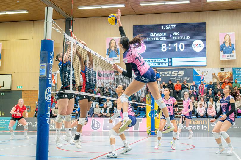 Poster Volleyball NLA Damen Qualifikation: Sm'Aesch Pfeffingen - VBC Chauxese
