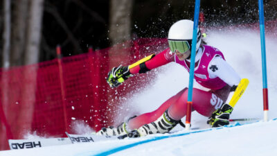 Junioren Ski WM: Slalom Frauen 1. Lauf, Panorama (CAN)